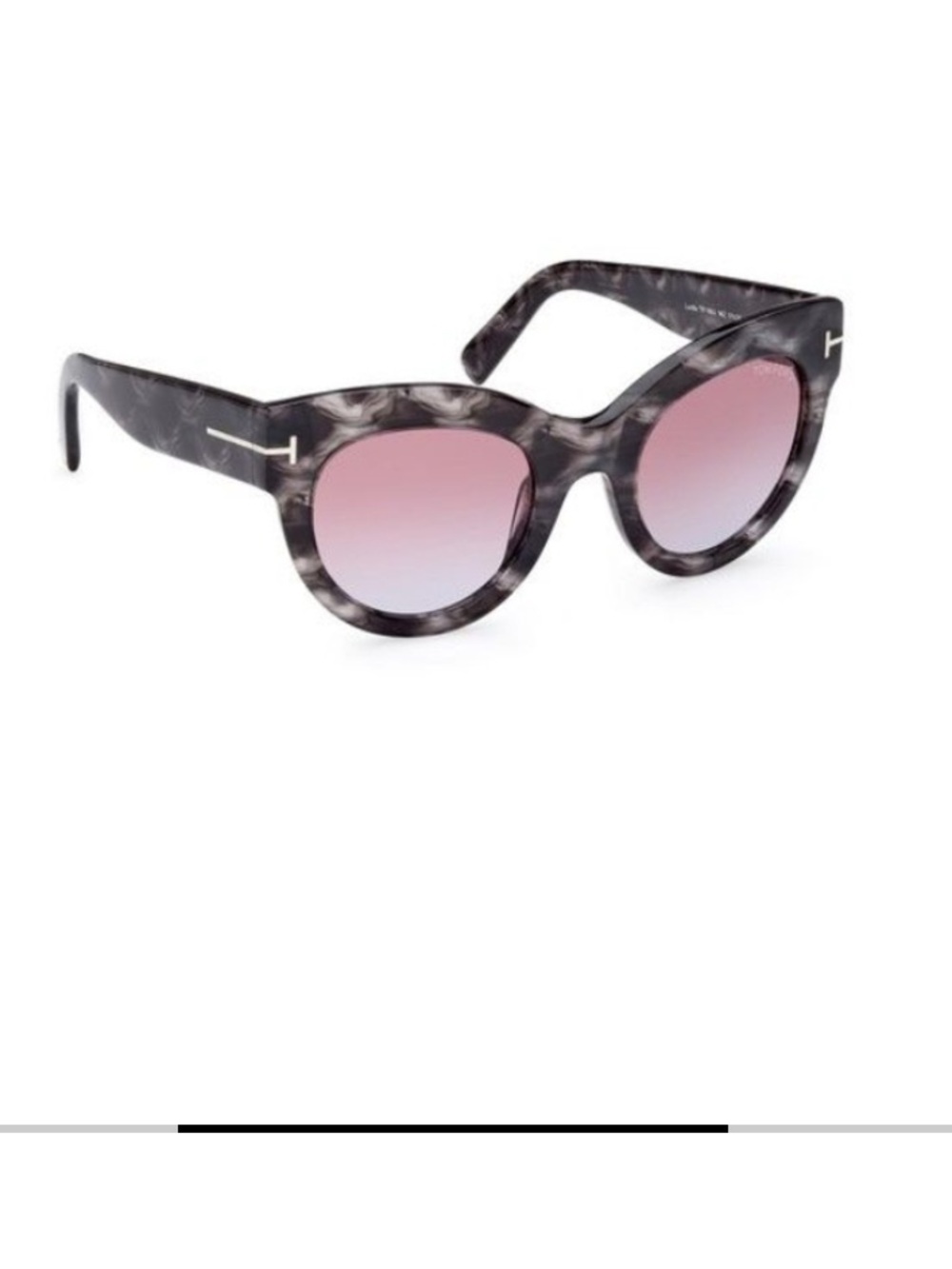 Tom Ford Eyewear Cat-Eye Frame black havana/ purpke blue lense 51mm Sunglasses - Picture 2 of 3